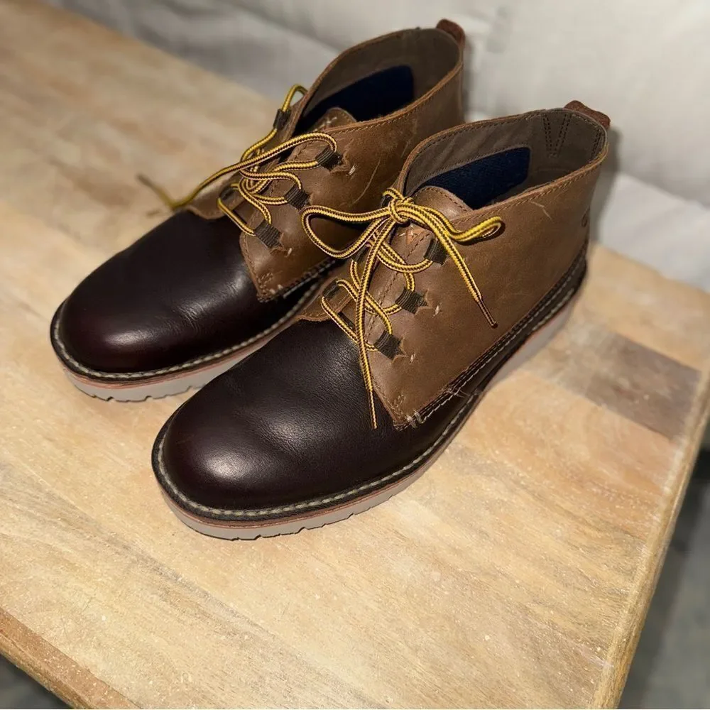 Men’s Clark’s Collection Eastern-mid leather lace up vintage style boots sz 9.5